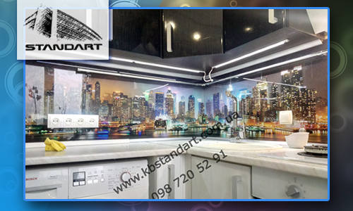Стеклянные стеновые панели для кухни Одесса