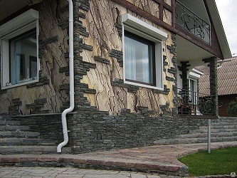 Отделка фасада гибким камнем