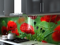 Стеклянный фартук Скинали для кухни