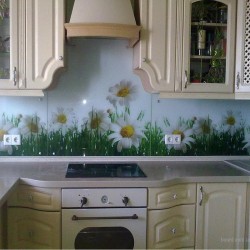 Стеклянный фартук Скинали для кухни